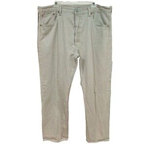 Levi's 501 Button‎ Fly Men's Jeans 40X30 Khaki Straight Leg (RARE Red R Tag)